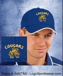 Blue Double Cougar Dry Zone Baseball Hat Design Zoom