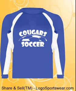 Blue Longsleeve Cougars Soccer Shirt Design Zoom